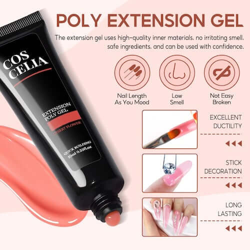 Poly Gel Nail Extension Kit - 20 Vibrant Colors - LooksCulture