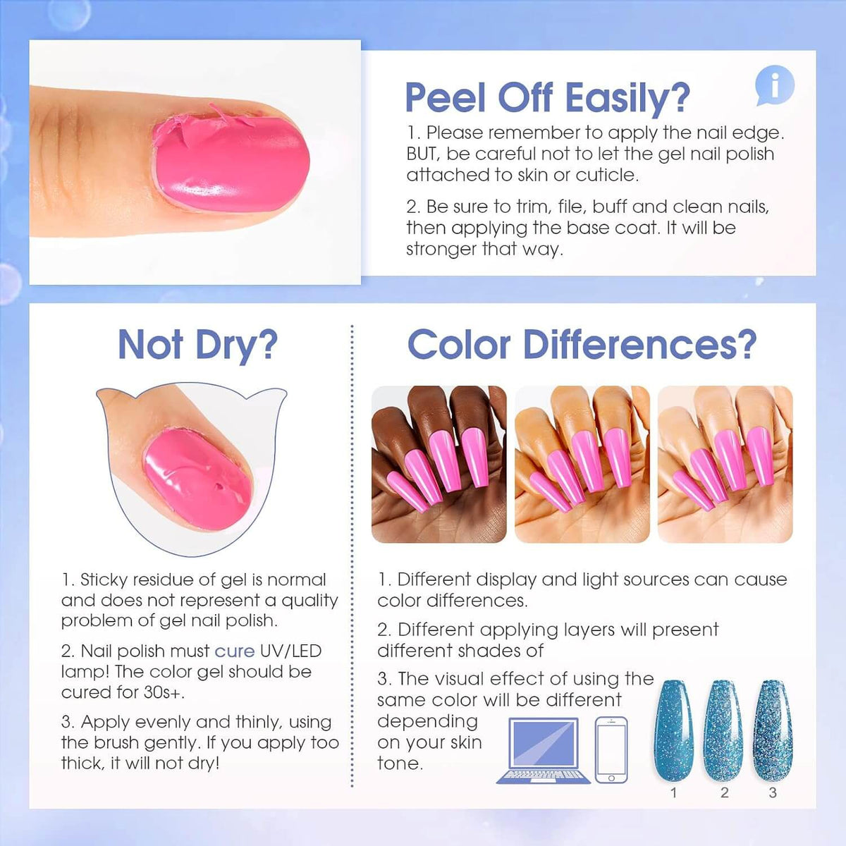 Glitter Gel Polish - 6/12 Colors NailSala