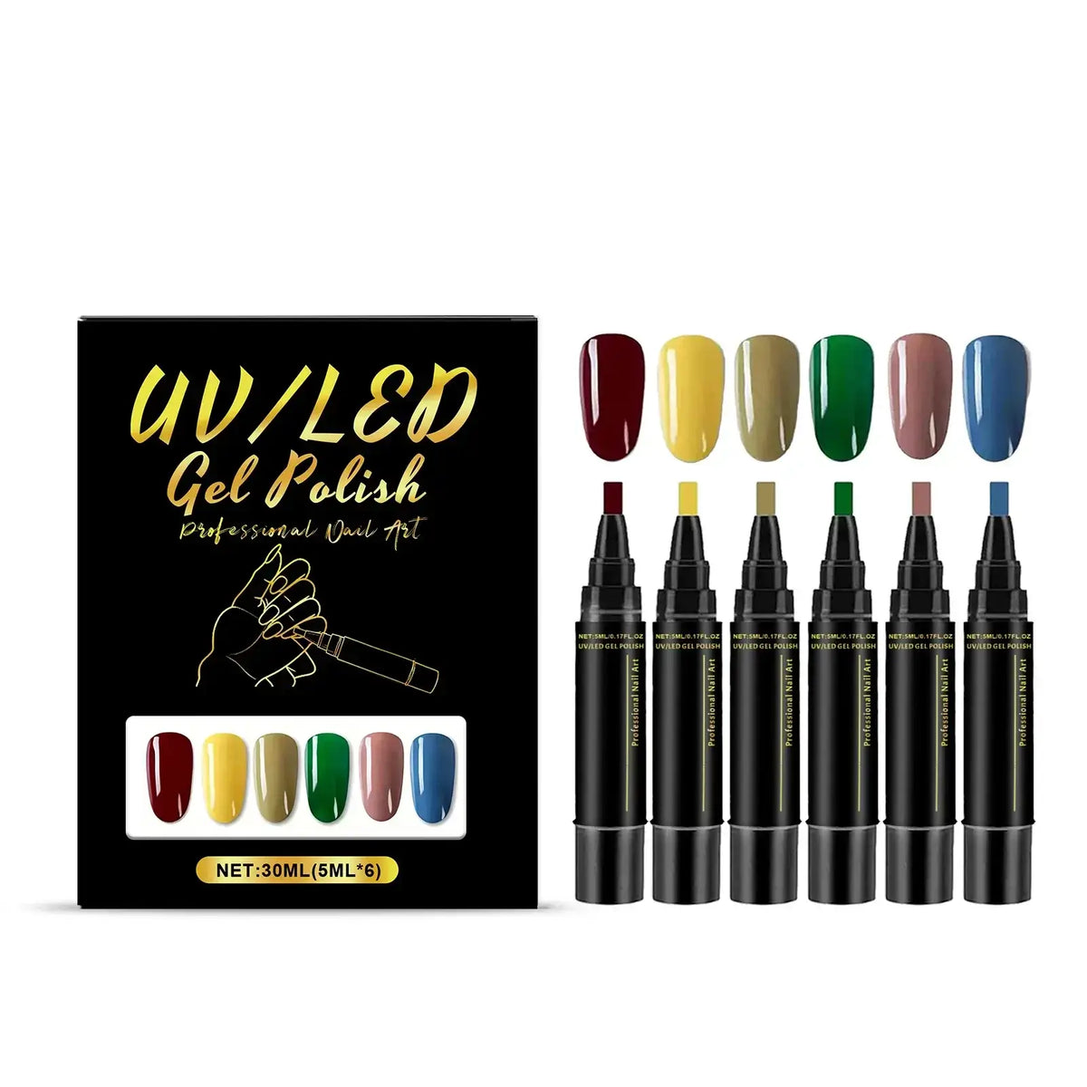 Gel Nail Polish Pen - Set 6 Colors NailSala