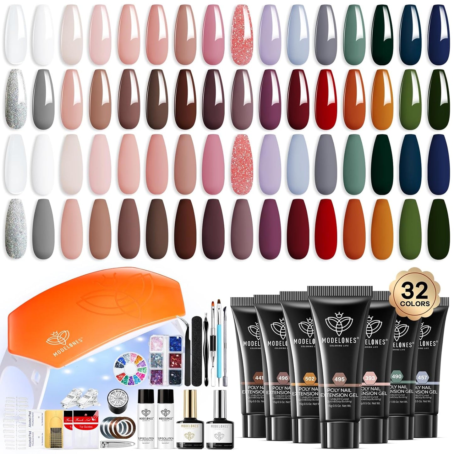 Poly Gel Nail Extension Kit - 32 Stunning Colors - LooksCulture