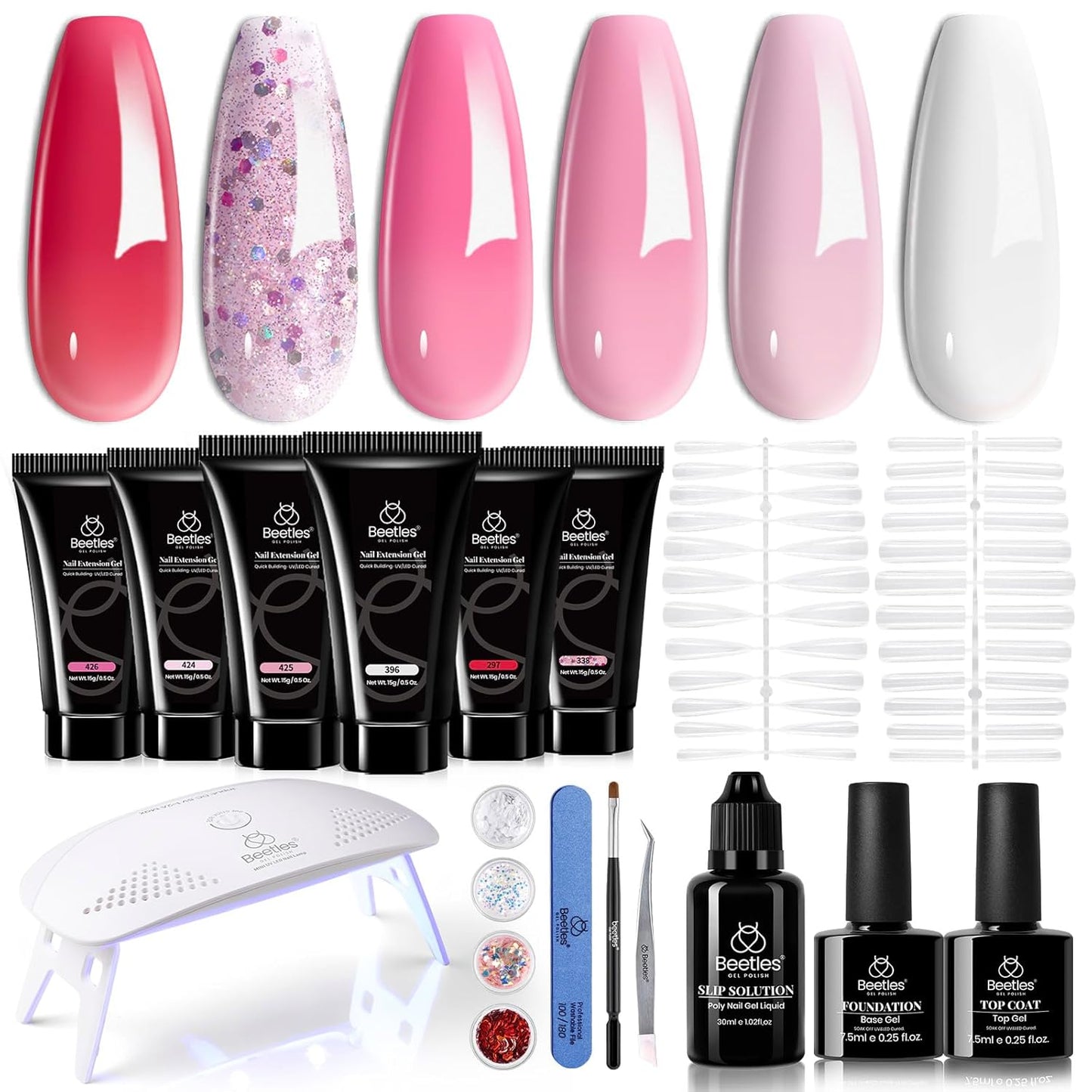Poly Gel Nail Extension Kit - Summer Collection - 6 Colours
