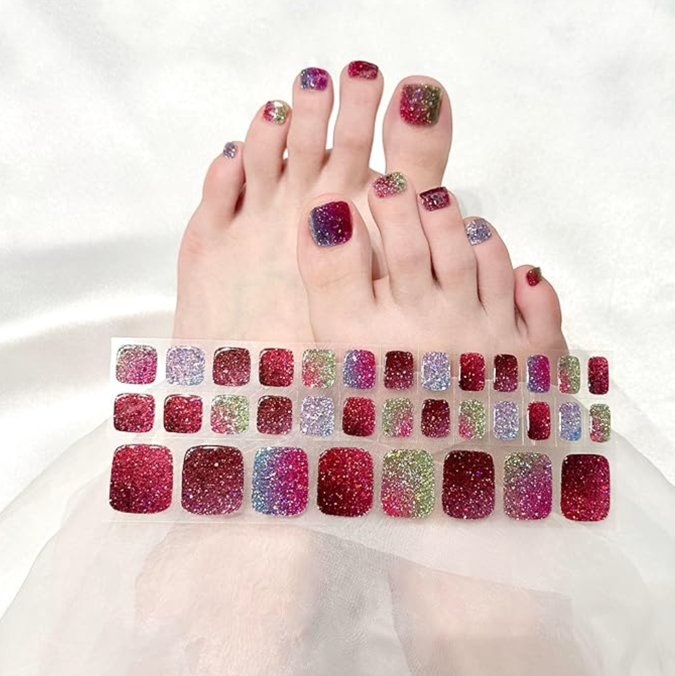 Semi Cured Gel Nail Strips 34 Pcs Glitter Collection
