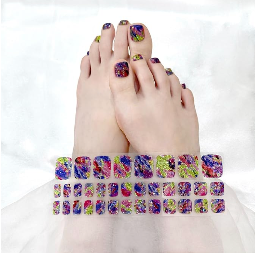 Semi Cured Gel Nail Strips 34 Pcs Glitter Collection