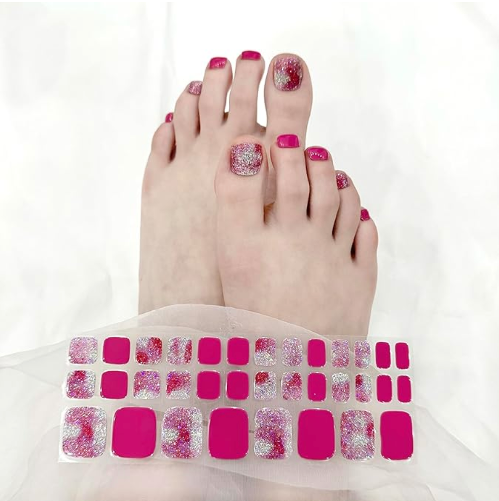 Semi Cured Gel Nail Strips 34 Pcs Glitter Collection