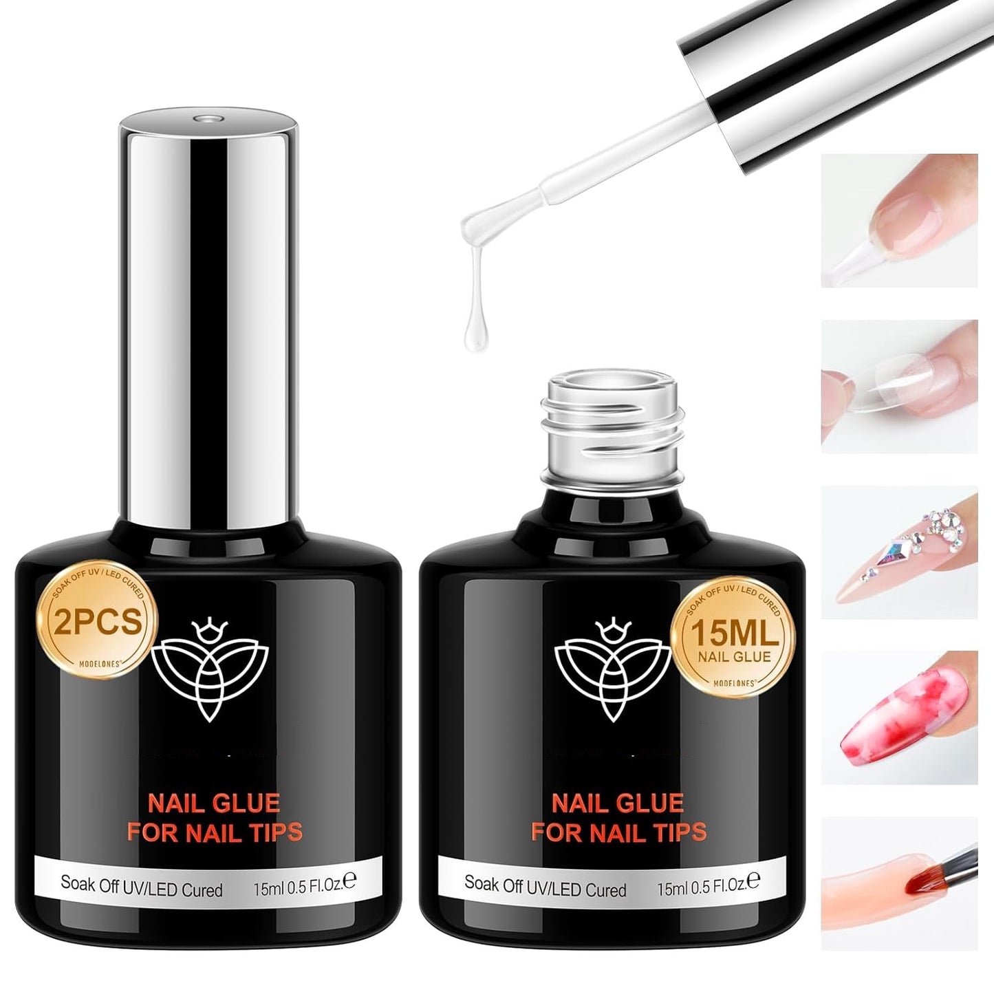 10 in One Gel Nail Glue/2Pcs