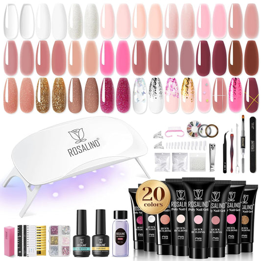 Poly Gel Nail Extension Kit - 20 Vibrant Colors - LooksCulture