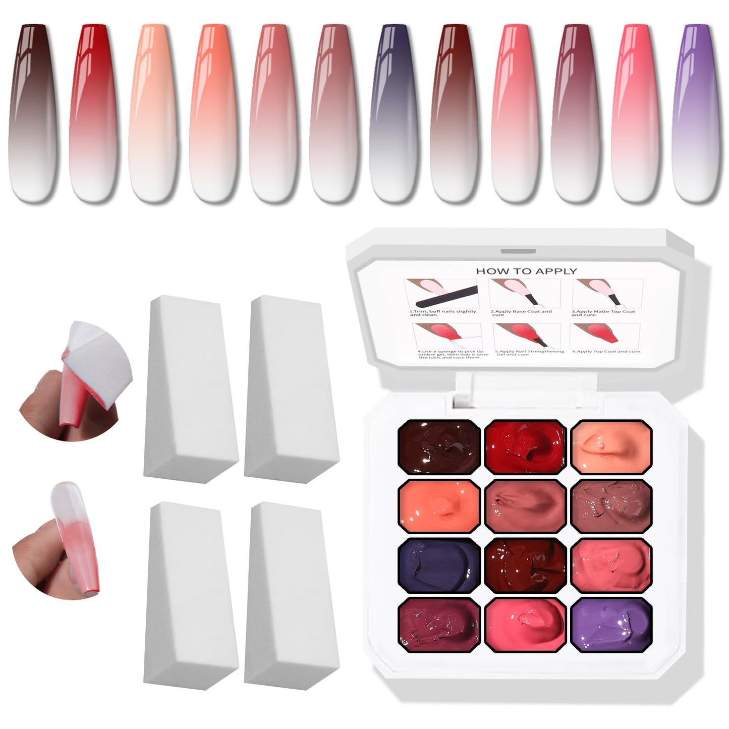 Ombre Gel Palette - 12 Colors
