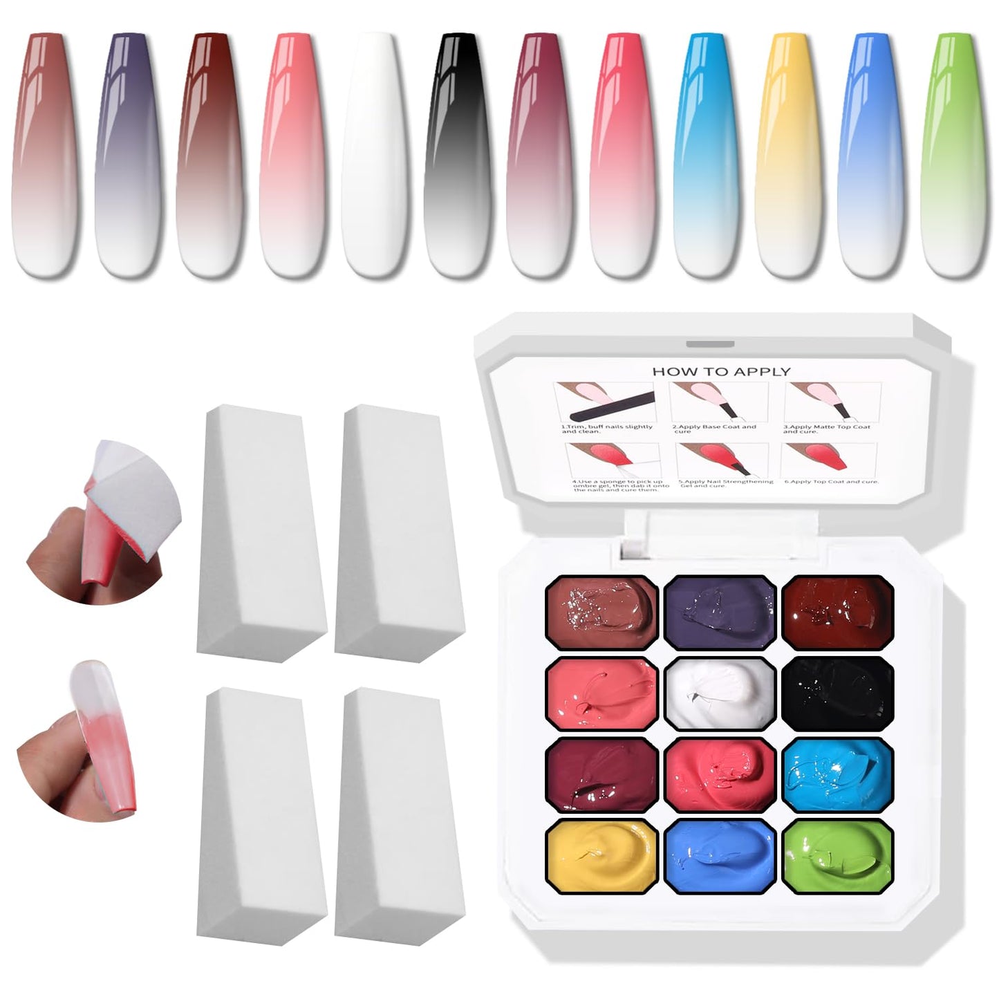Ombre Gel Palette - 12 Colors