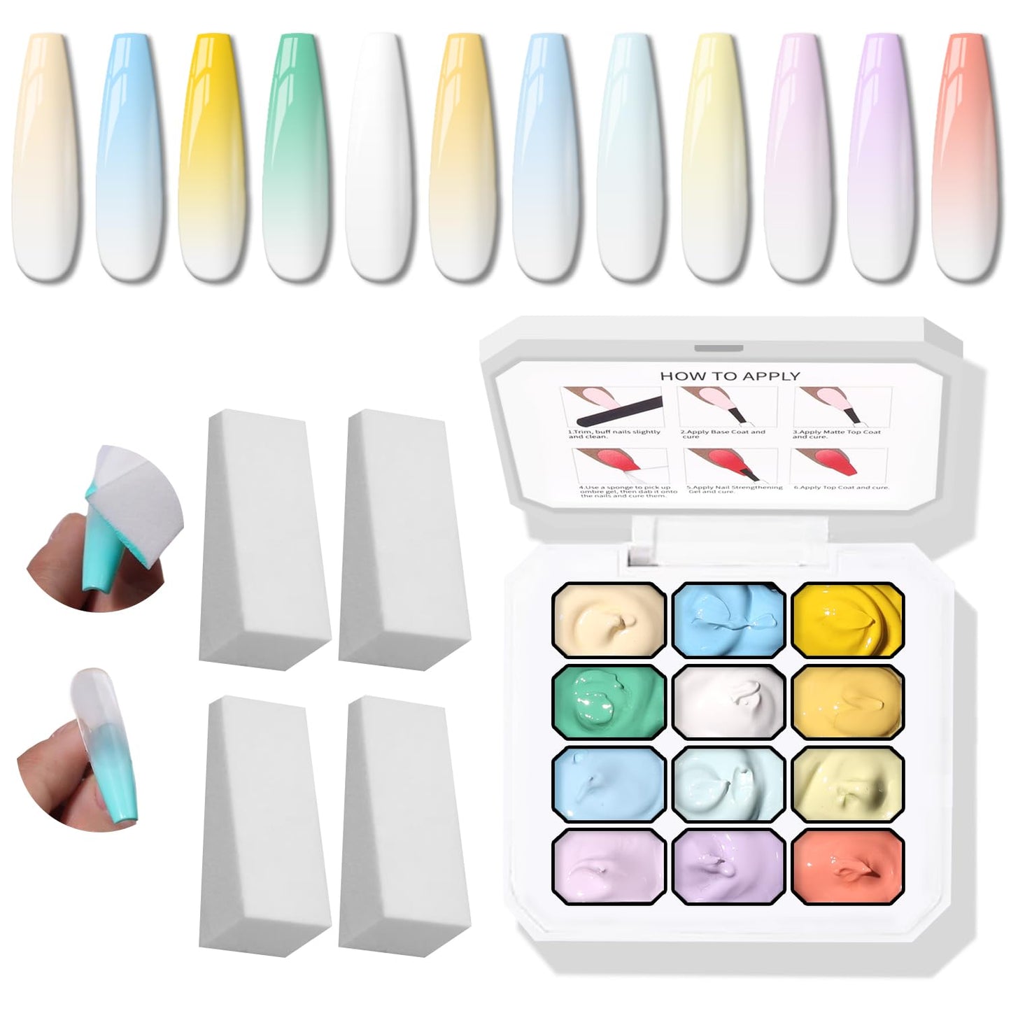 Ombre Gel Palette - 12 Colors
