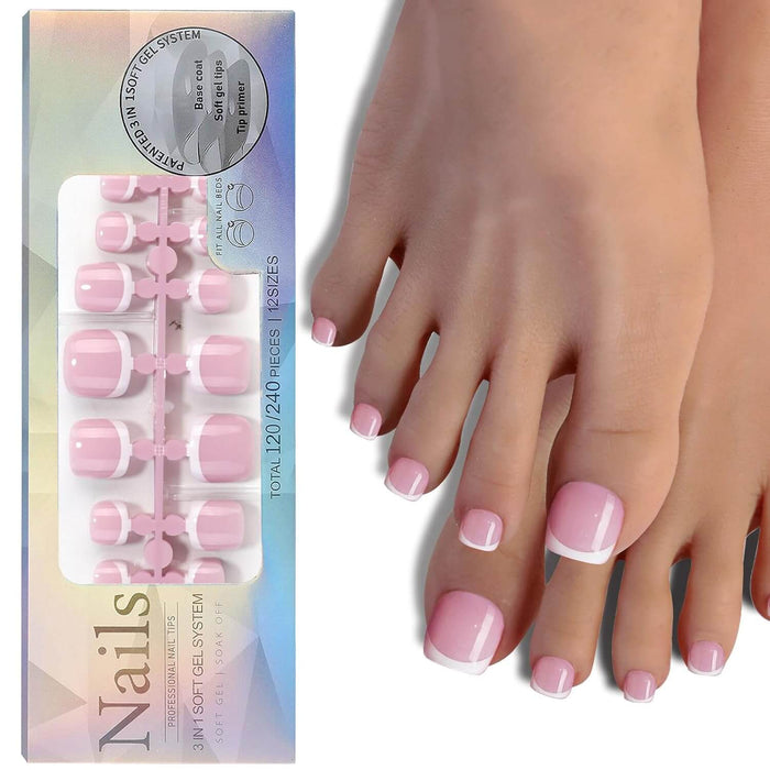 Full Cover Toe Nail Tips/120Pcs - NailSala