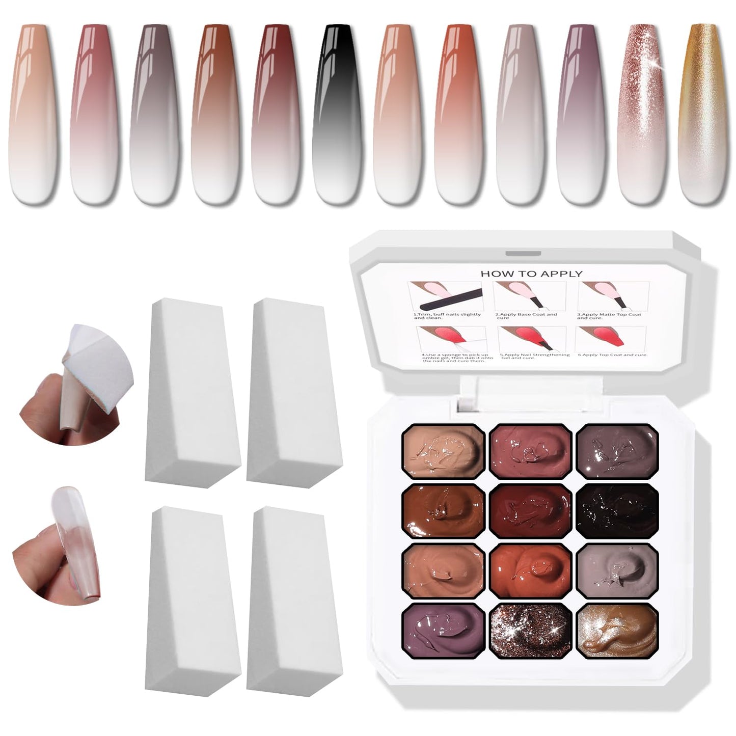 Ombre Gel Palette - 12 Colors
