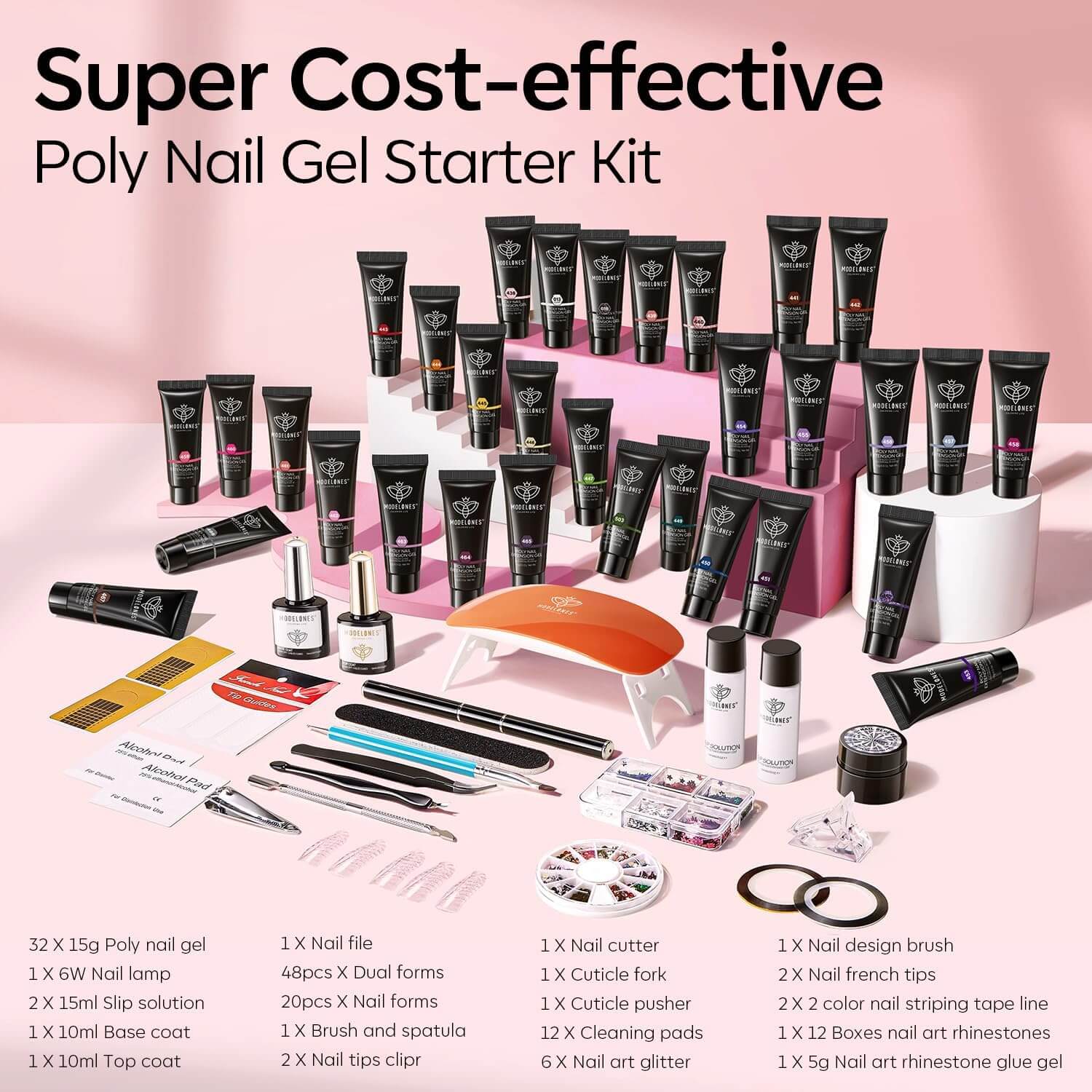 Poly Gel Nail Extension Kit - 32 Stunning Colors - LooksCulture
