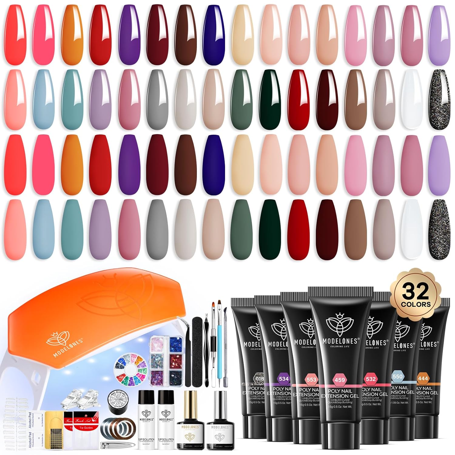 Poly Gel Nail Extension Kit - 32 Stunning Colors - LooksCulture