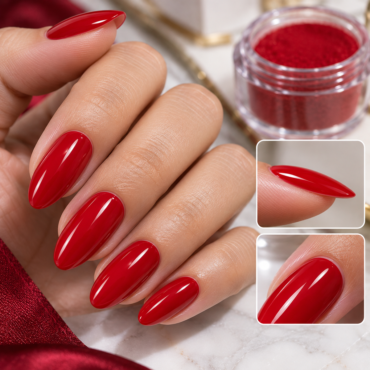 Classic Vibrant Red Dip Application