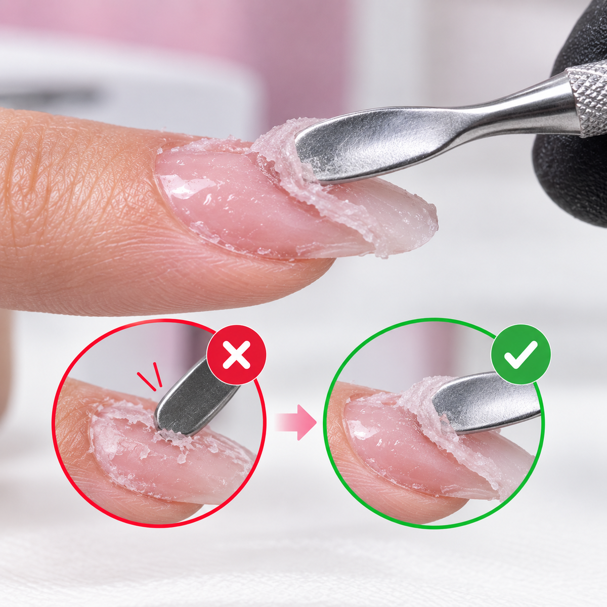 Controlled Cuticle Pusher Scraping