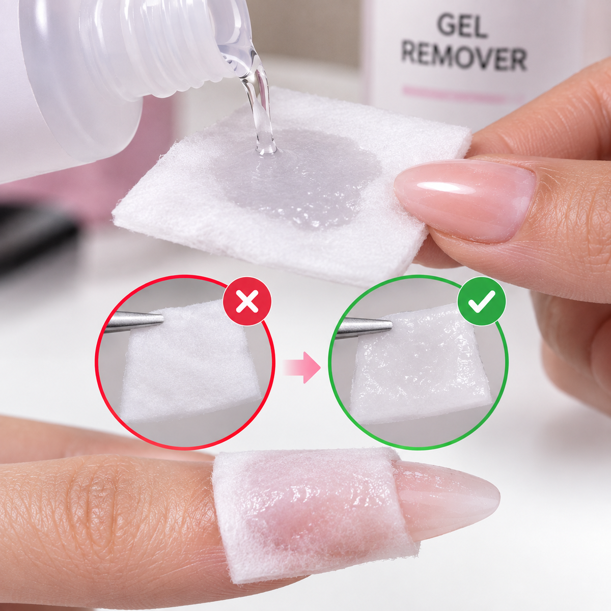 Cotton Saturated with Gel Remover