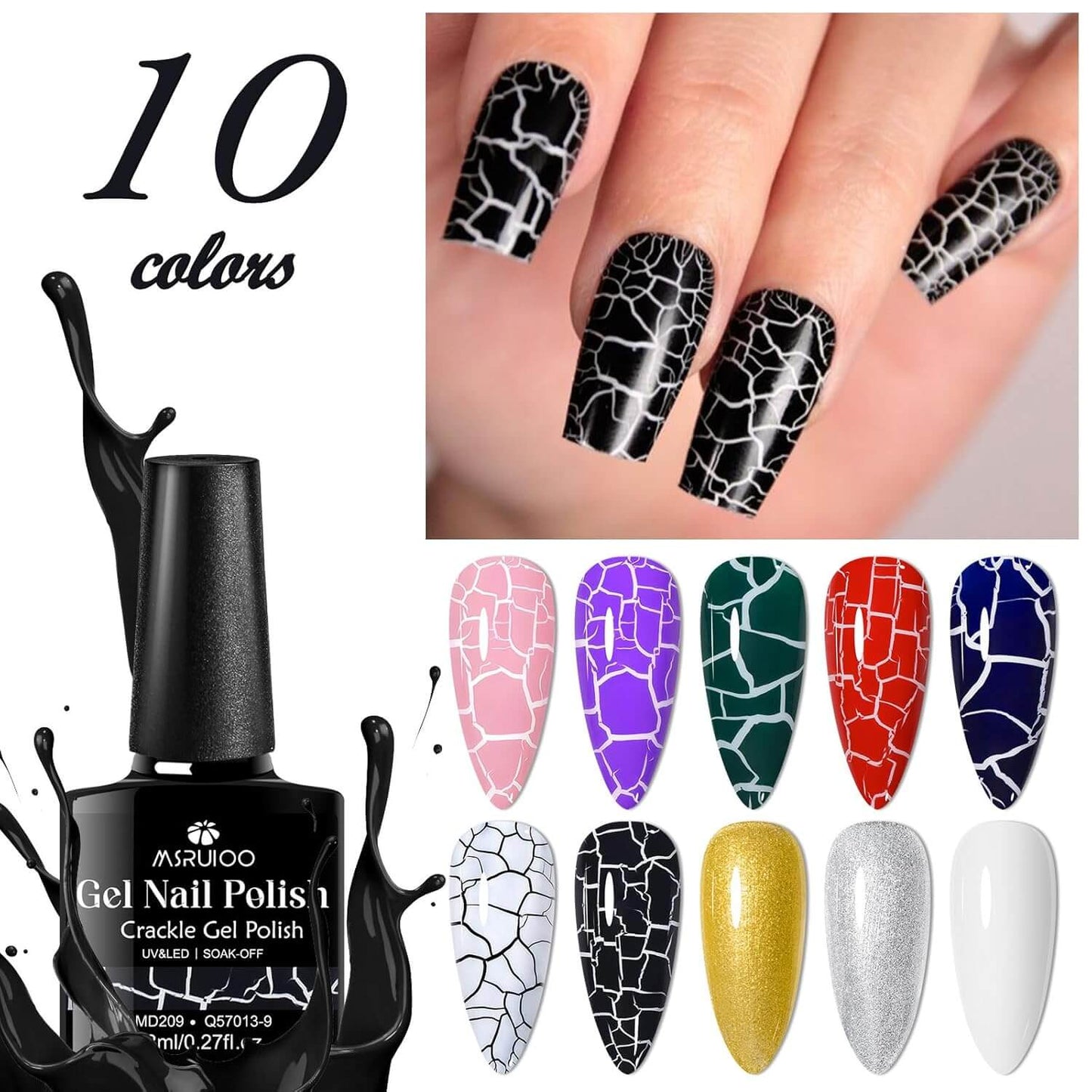 Crackle Nail Polish - 10 Colors NailSala