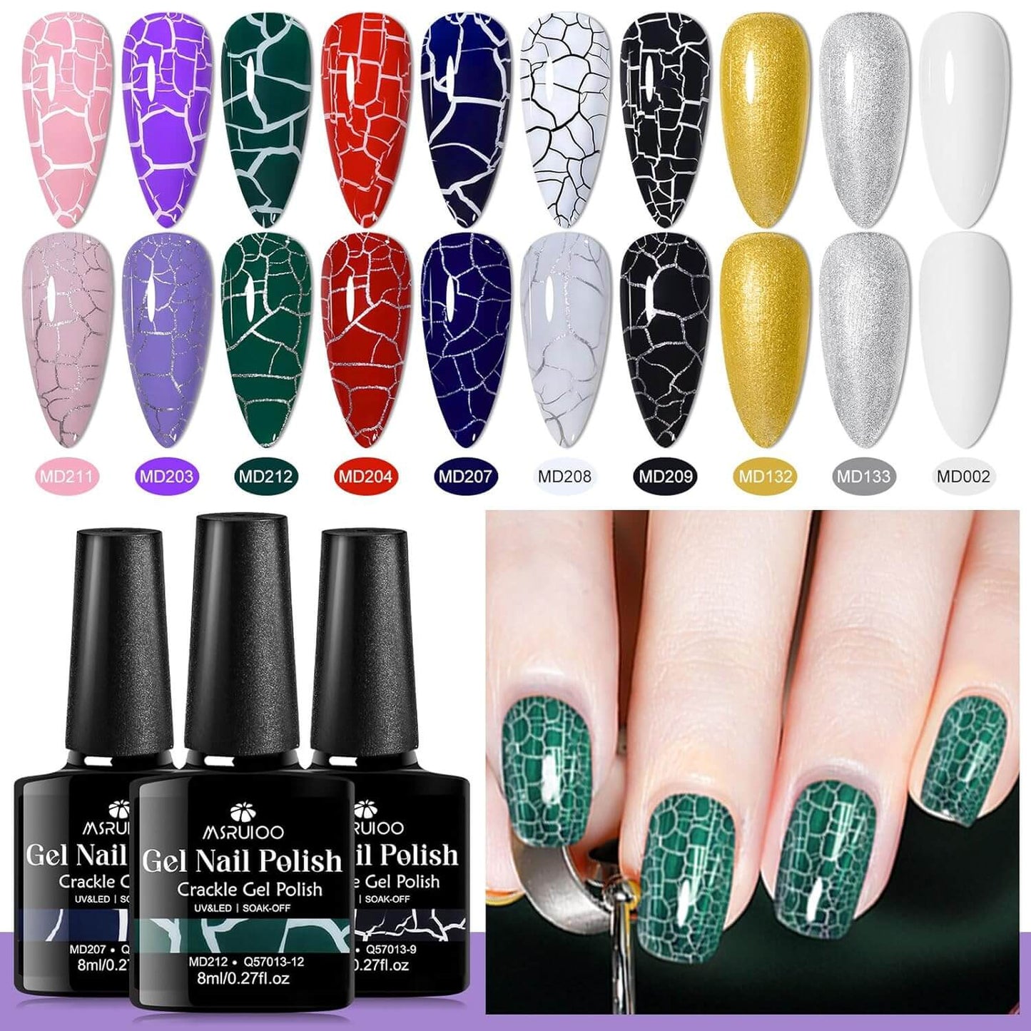 Crackle Nail Polish - 10 Colors NailSala