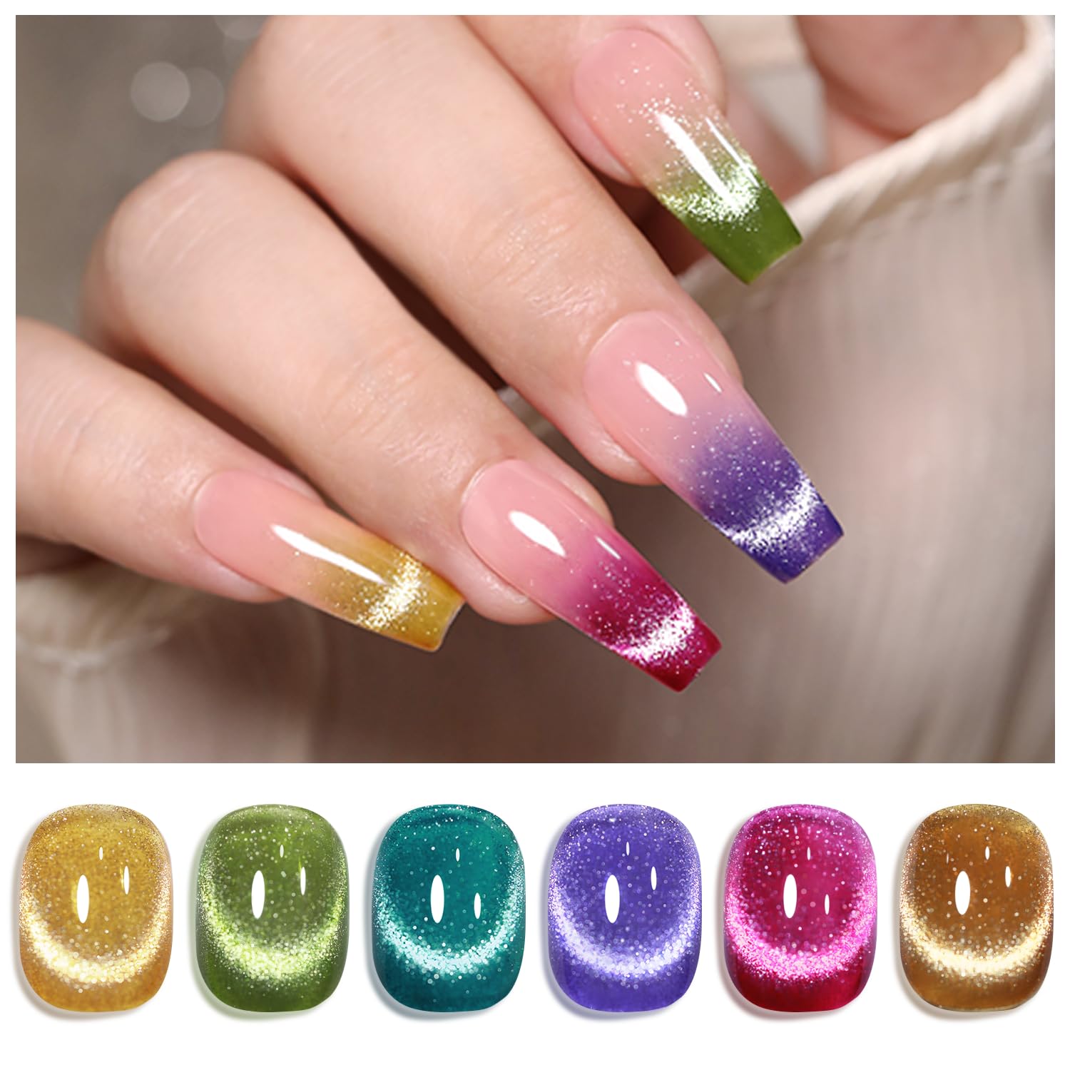 Magnetic Cat Eye Gel Nail Polish - 6Pcs Savings Pack - NailSala