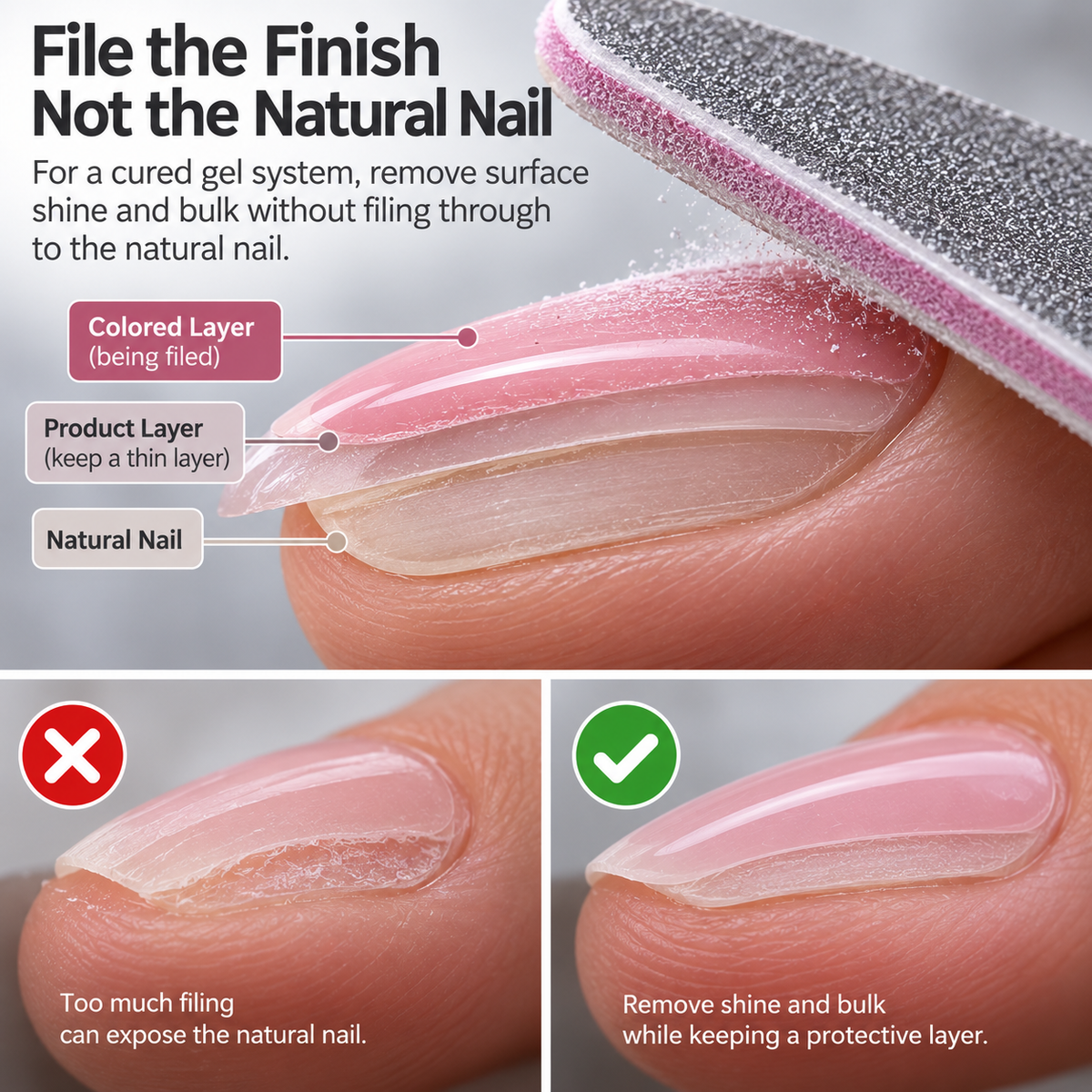 File the Finish Not the Natural Nail