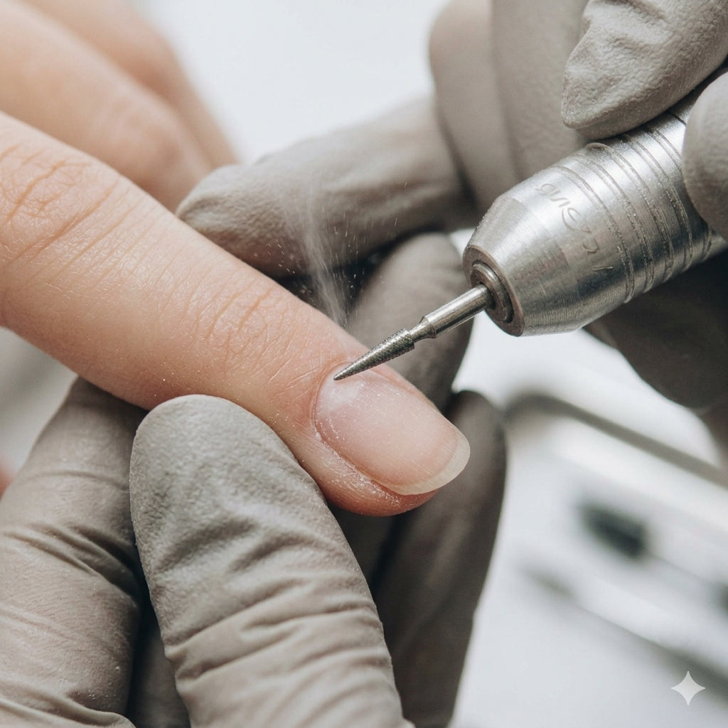 Fine e-file bit used for nail prep and detailed work