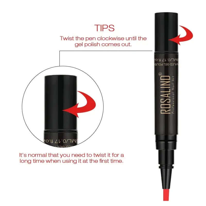 Gel Nail Polish Pen - Set 6 Colors