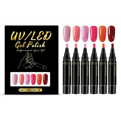Gel Nail Polish Pen - Set 6 Colors