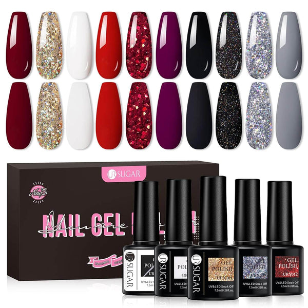 Glitter Gel Polish - 6/12 Colors