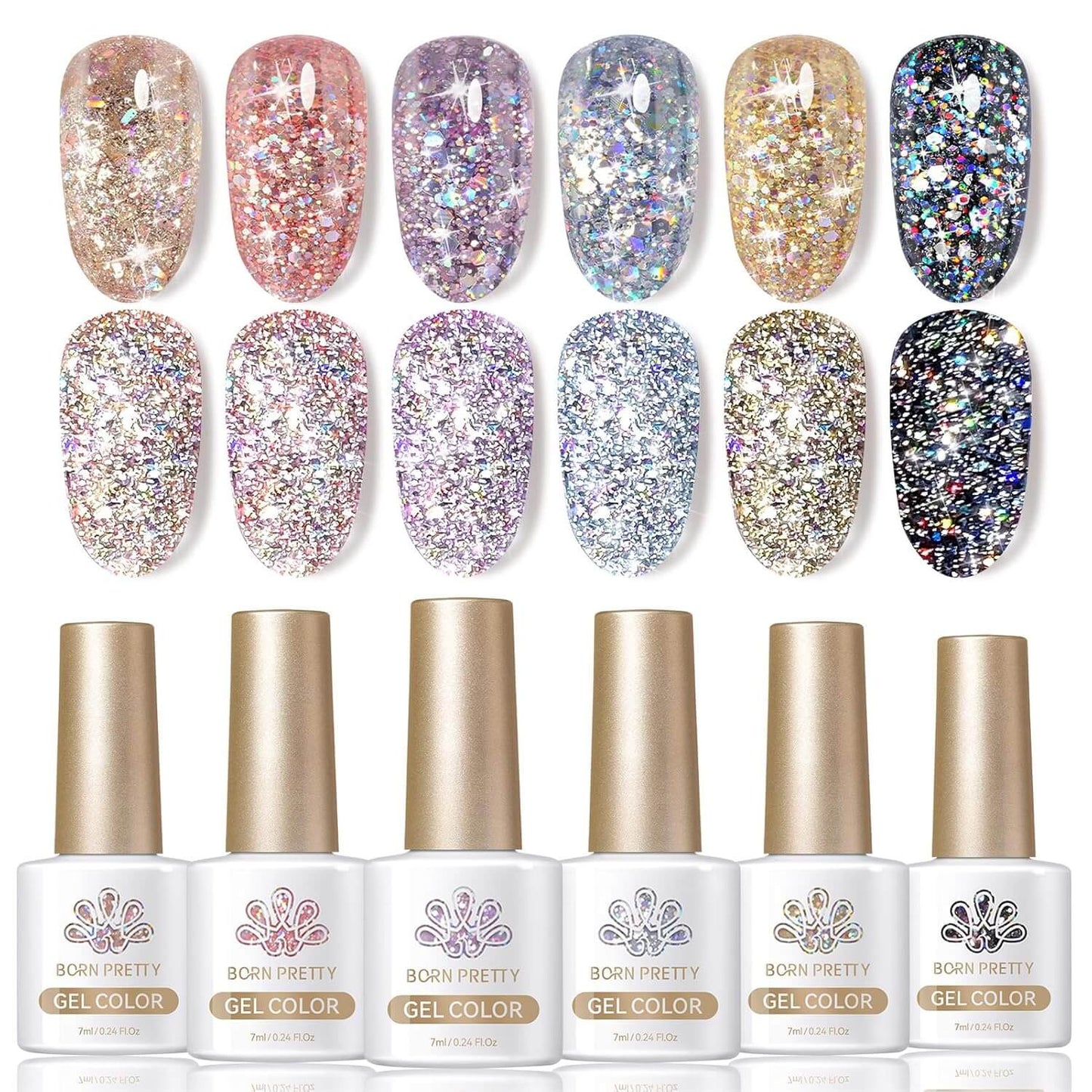 Glitter Gel Polish - 6/12 Colors NailSala