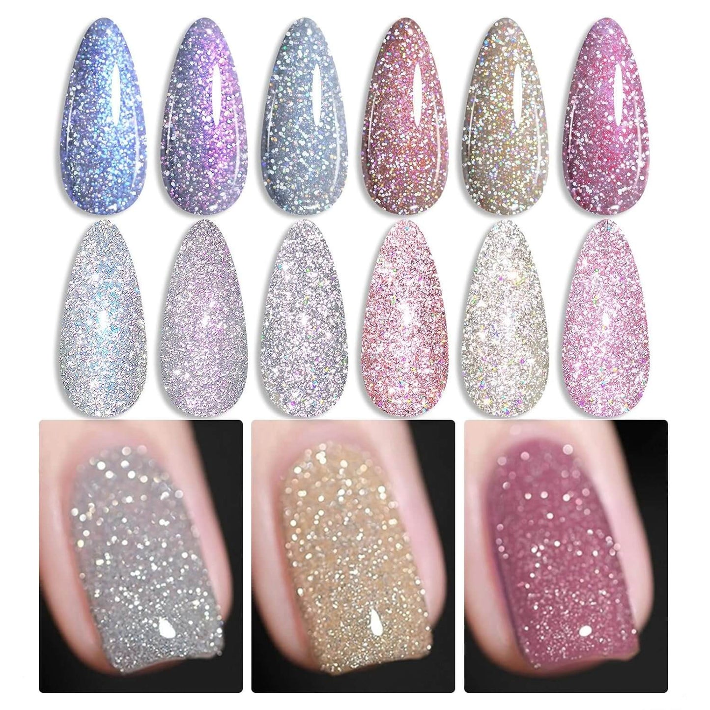 Glitter Gel Polish - 6/12 Colors NailSala