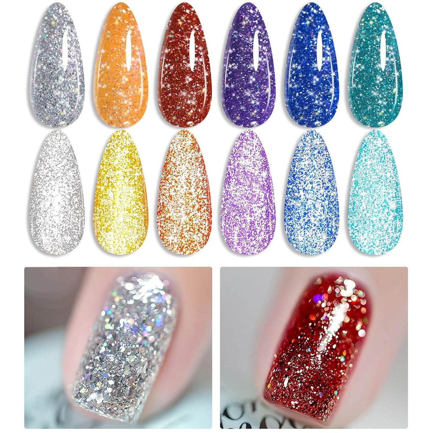 Glitter Gel Polish - 6/12 Colors NailSala