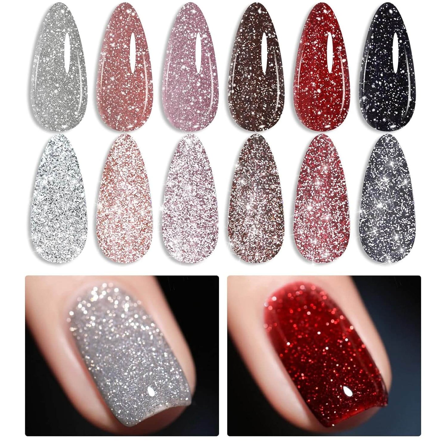 Glitter Gel Polish - 6/12 Colors NailSala