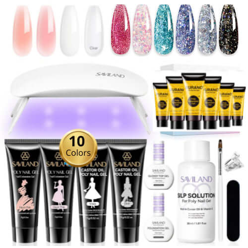 Glitter Nail Gel Extension Kit - 10 Colors NailSala