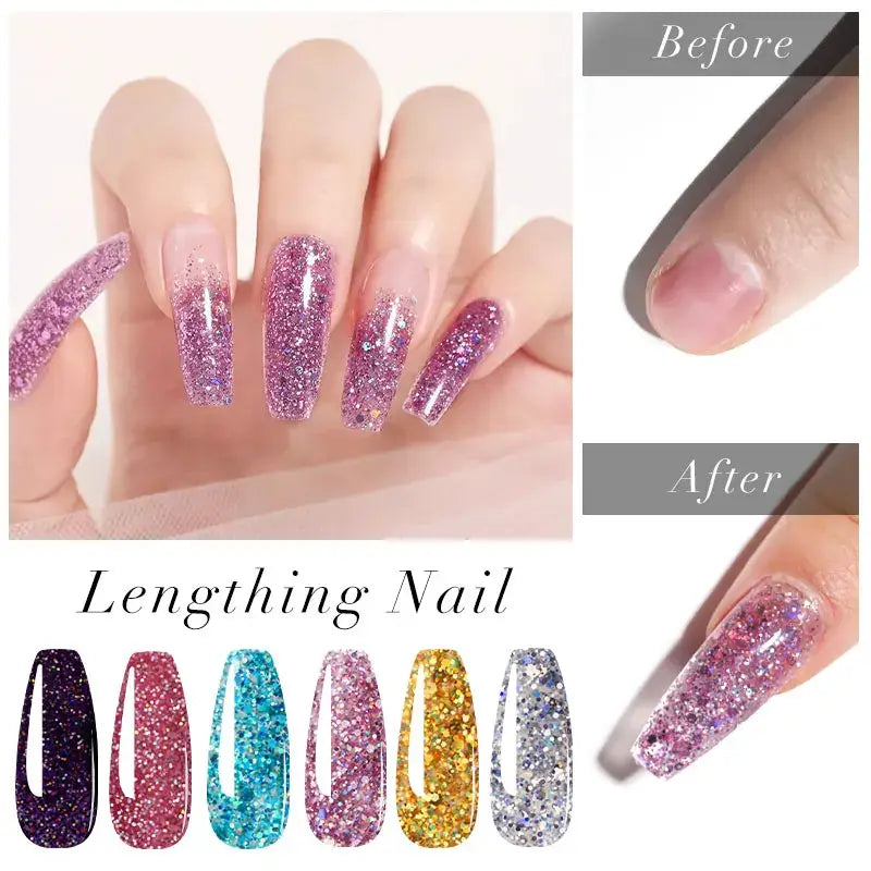 Glitter Nail Gel Extension Kit - 10 Colors NailSala