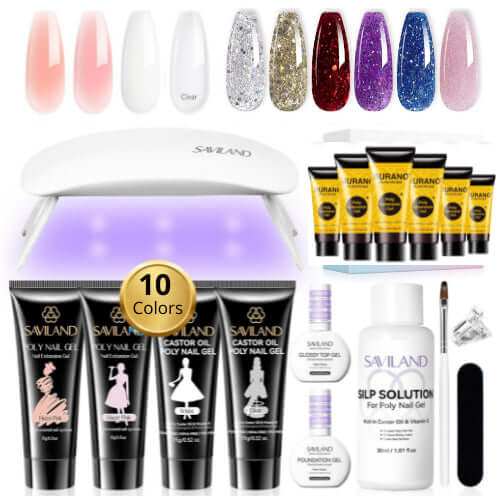 Glitter Nail Gel Extension Kit - 10 Colors NailSala