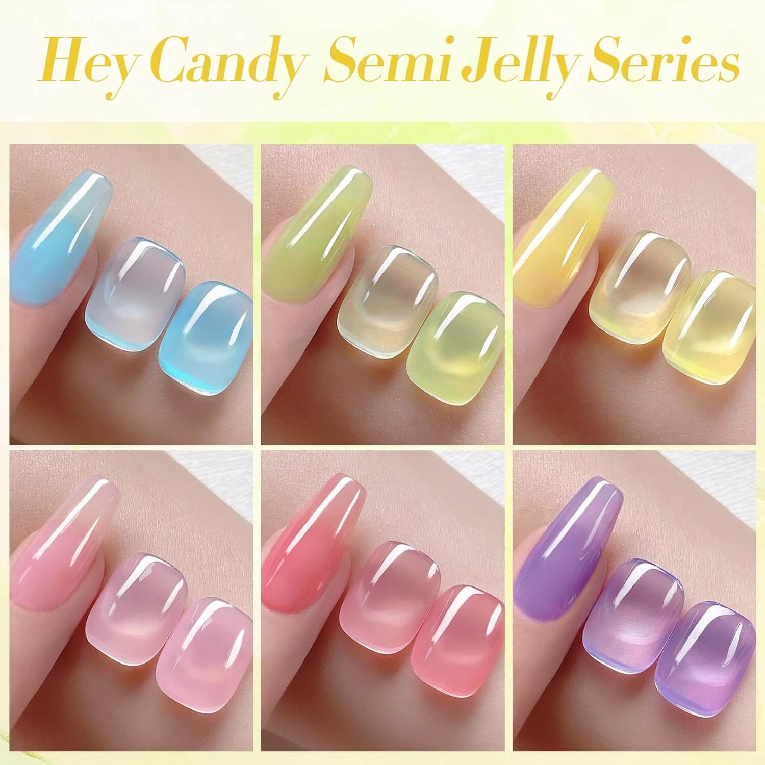 カラージェル6色セット♡Jelly Nail Jelly Gel Nail Polish Set - 6 Vibrant Shades – NailSala