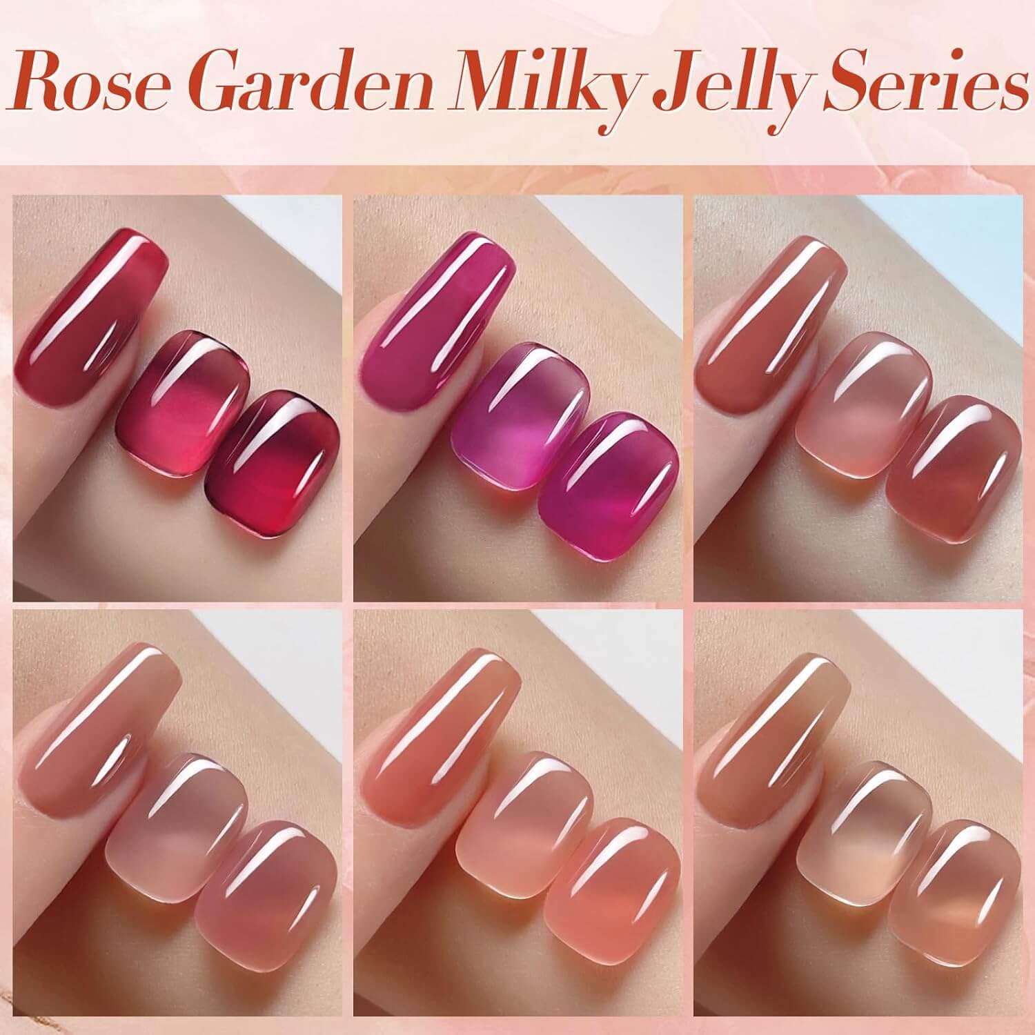カラージェル6色セット♡Jelly Nail Jelly Gel Nail Polish Set - 6 Vibrant Shades – NailSala