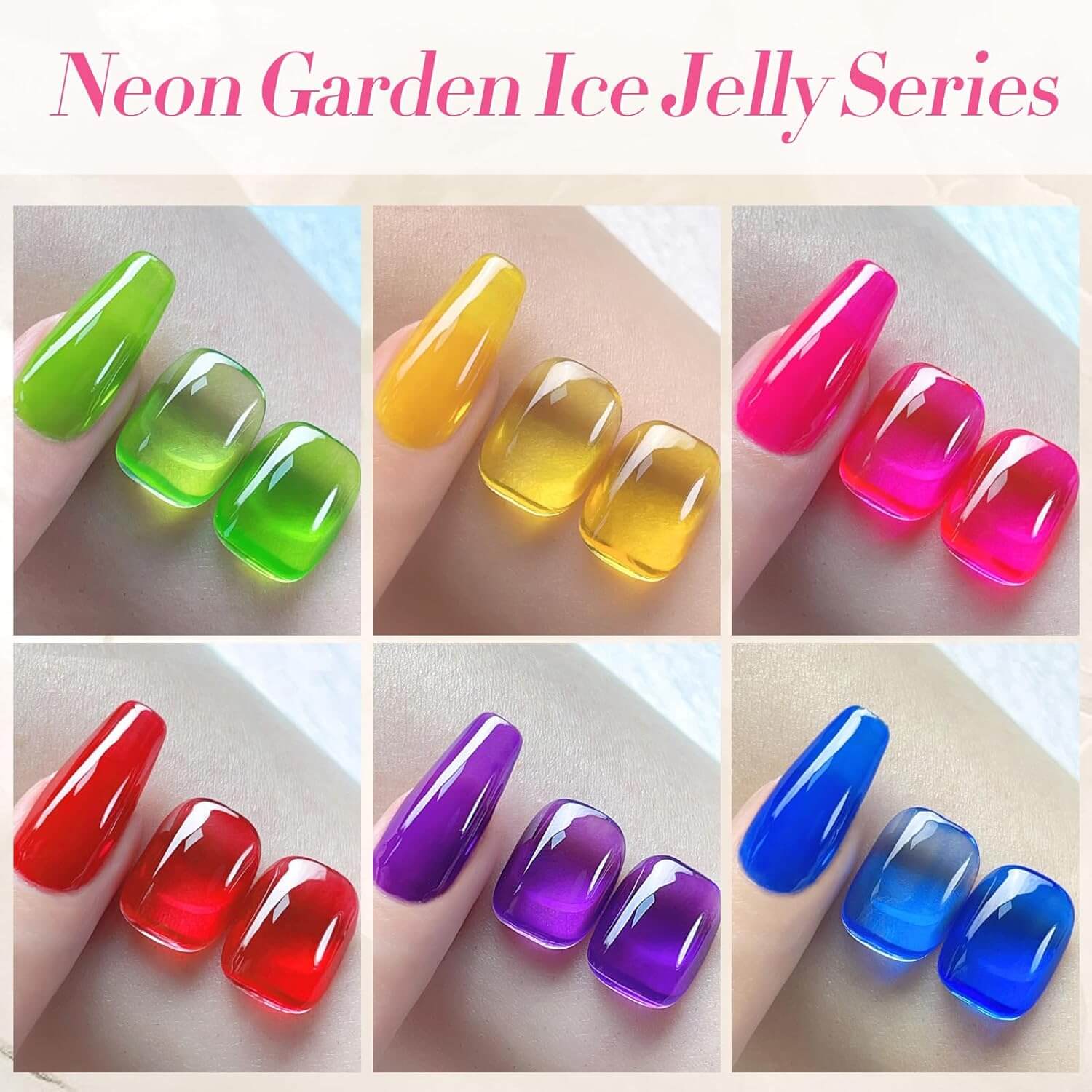 カラージェル6色セット♡Jelly Nail Jelly Gel Nail Polish Set - 6 Vibrant Shades – NailSala