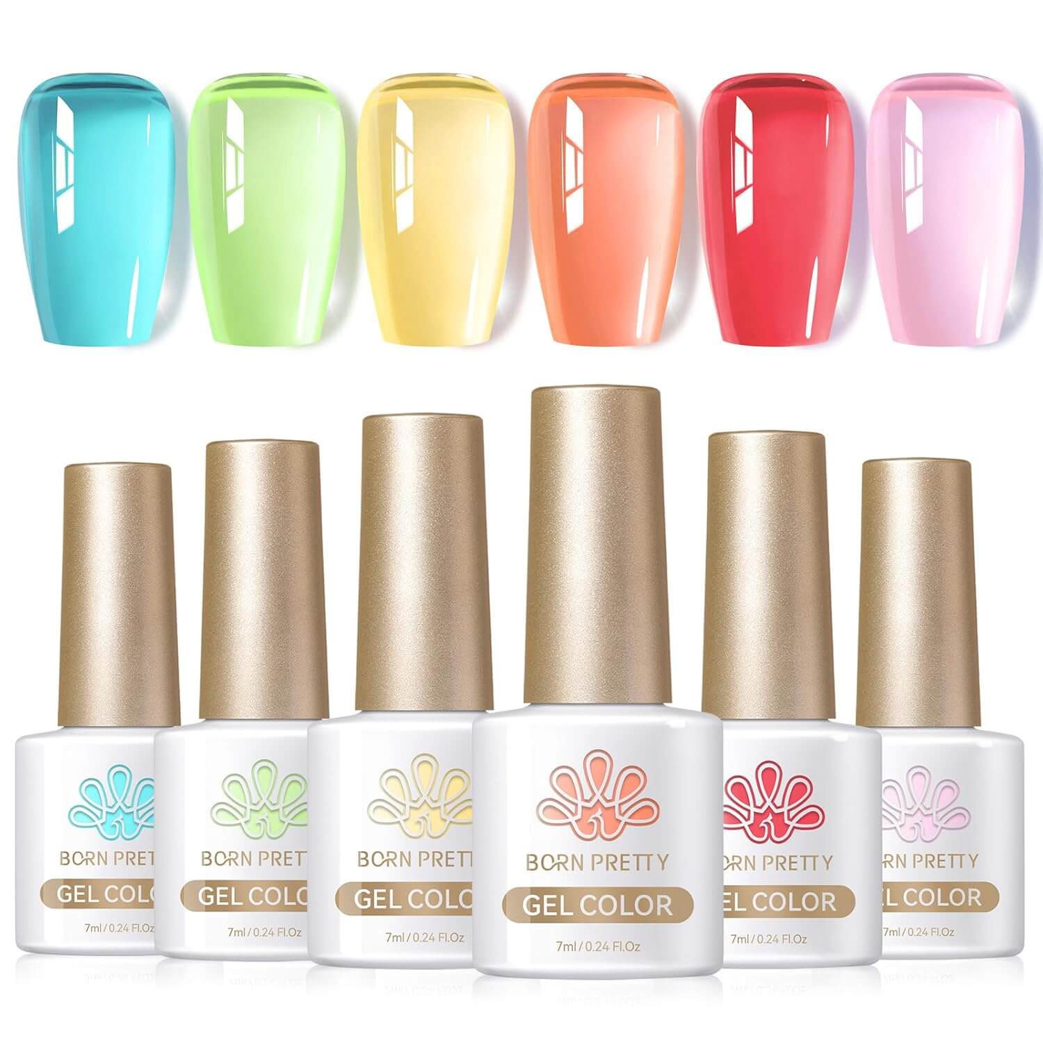 カラージェル6色セット♡Jelly Nail Jelly Gel Nail Polish Set - 6 Vibrant Shades – NailSala