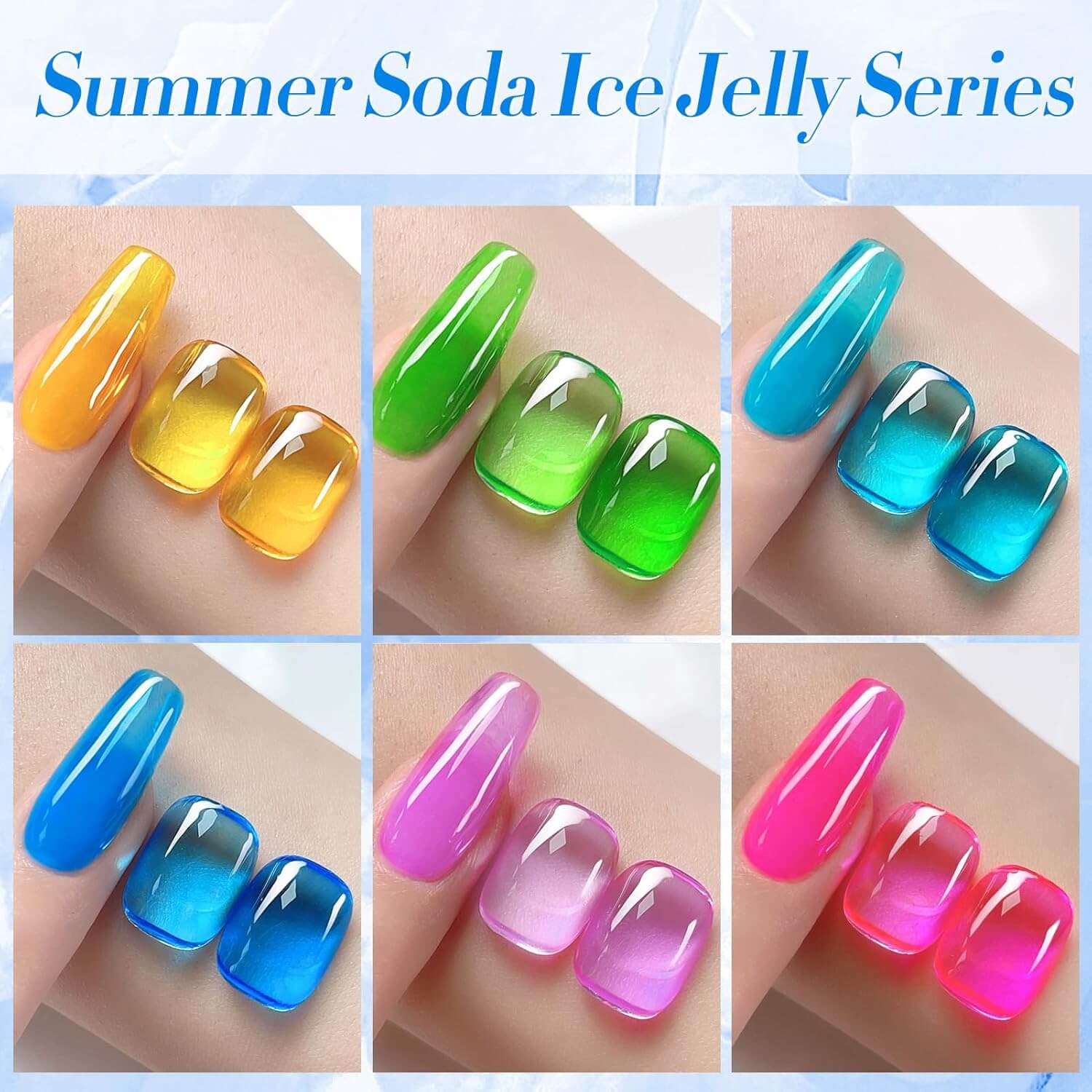 カラージェル6色セット♡Jelly Nail Jelly Gel Nail Polish Set - 6 Vibrant Shades – NailSala