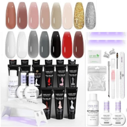 Poly Gel Nail Extension Kit - 15 Colours 🔥 Red-Hot Deal 🔥 - NailSala