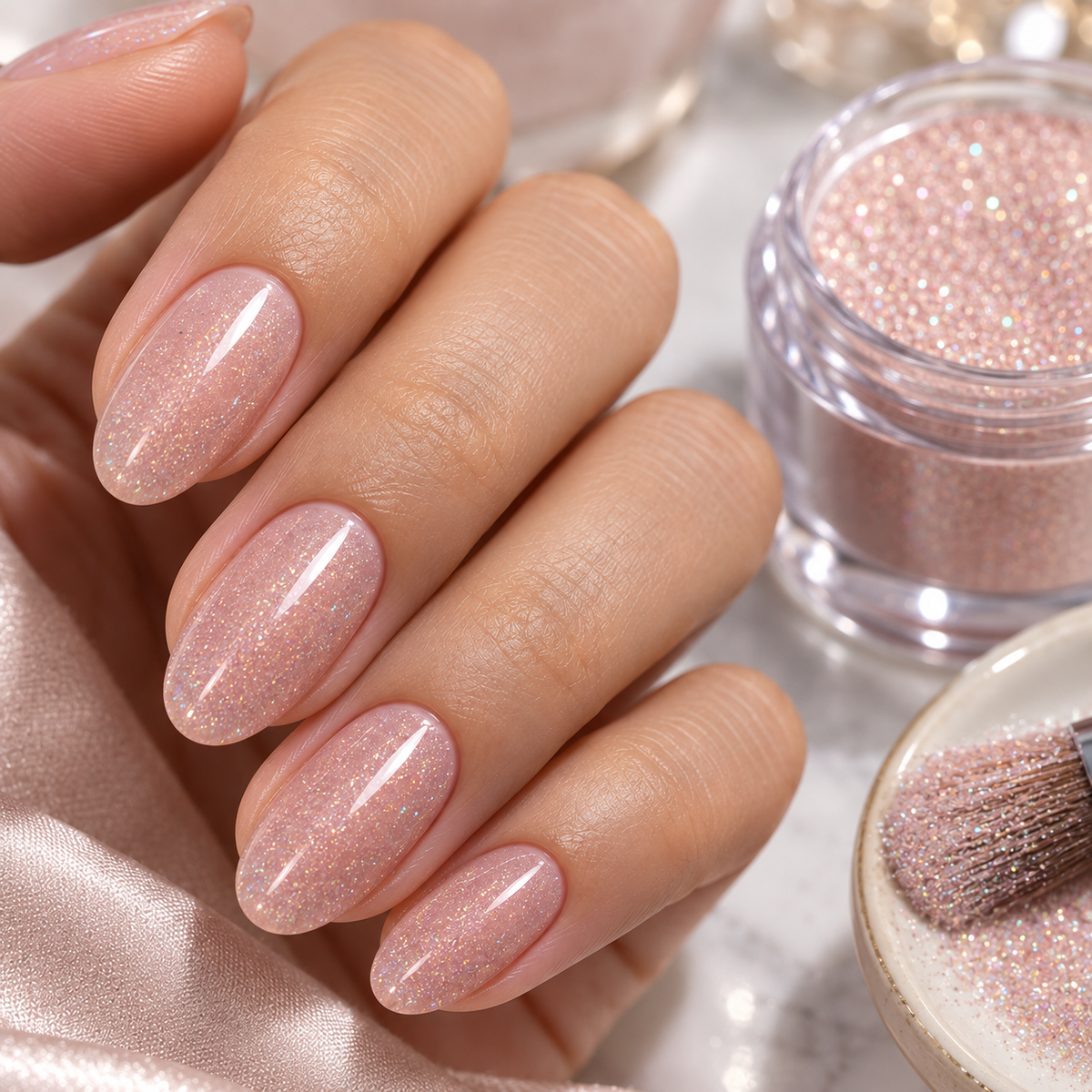 Modern Soft Shimmer Dip Finish