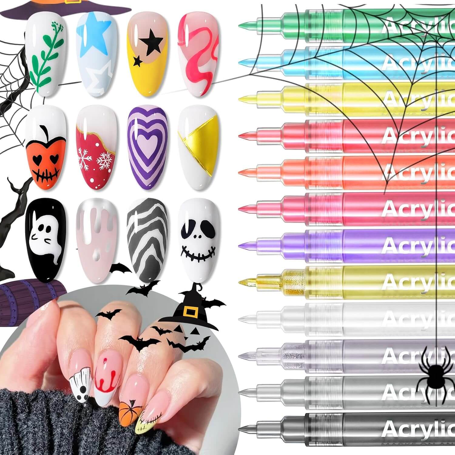 Nail Art Pens Set - 12 Colours - A Must-Have