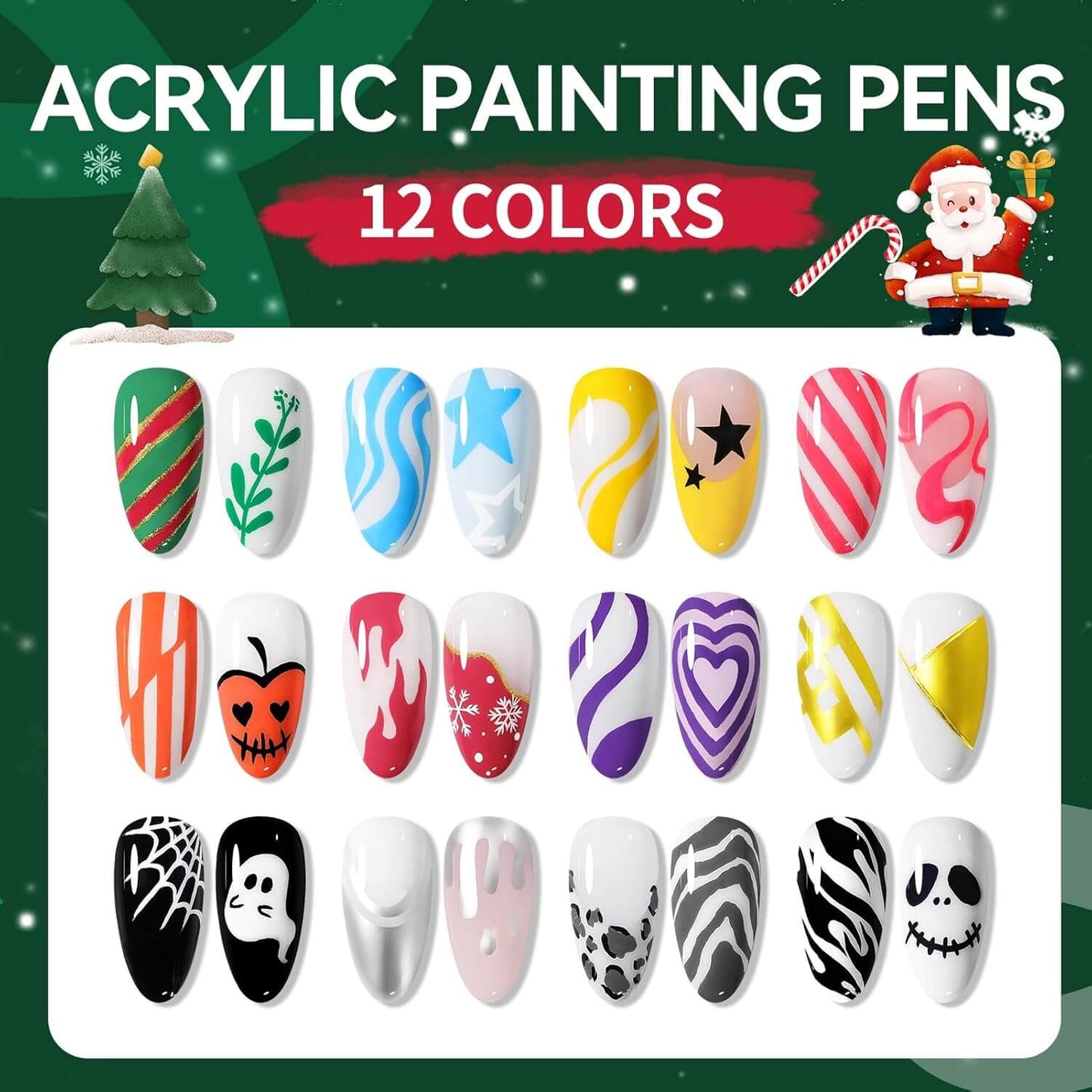 Nail Art Pens Set - 12 Colours - A Must-Have