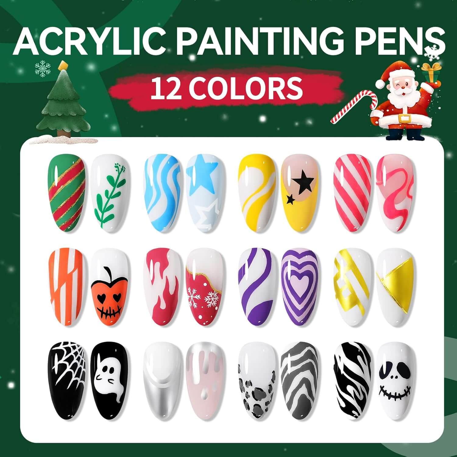 Nail Art Pens Set - 12 Colours - A Must-Have