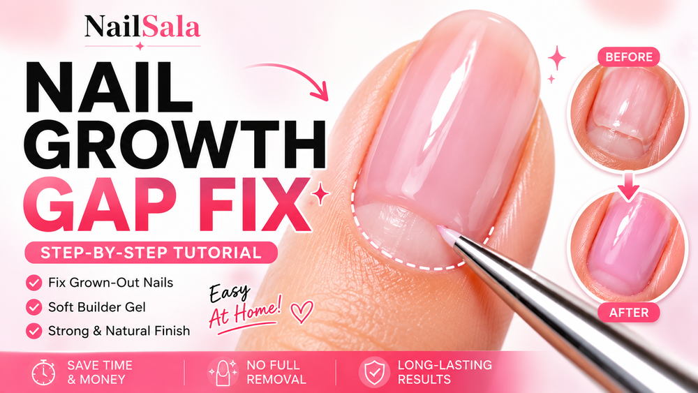 Natural nails being prepared before gel application