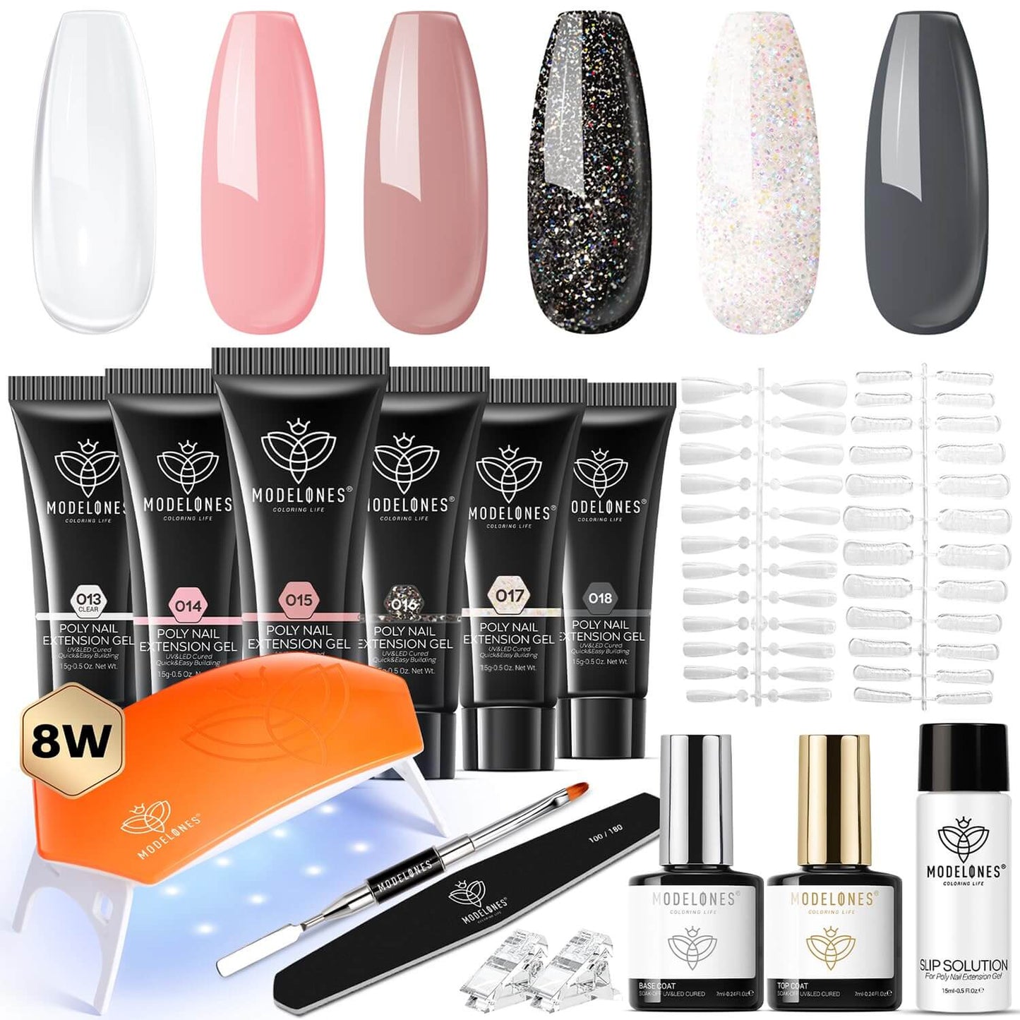 Poly Gel Nail Extension Kit – 6 Colors
