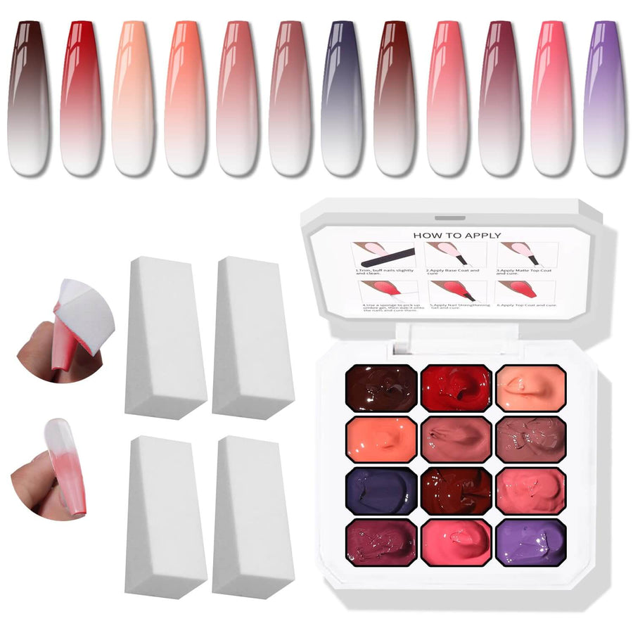 Ombre Gel Palette - 12 Colors NailSala