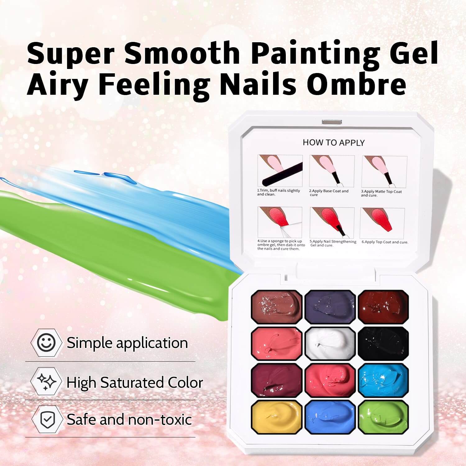 Ombre Gel Palette - 12 Colors NailSala