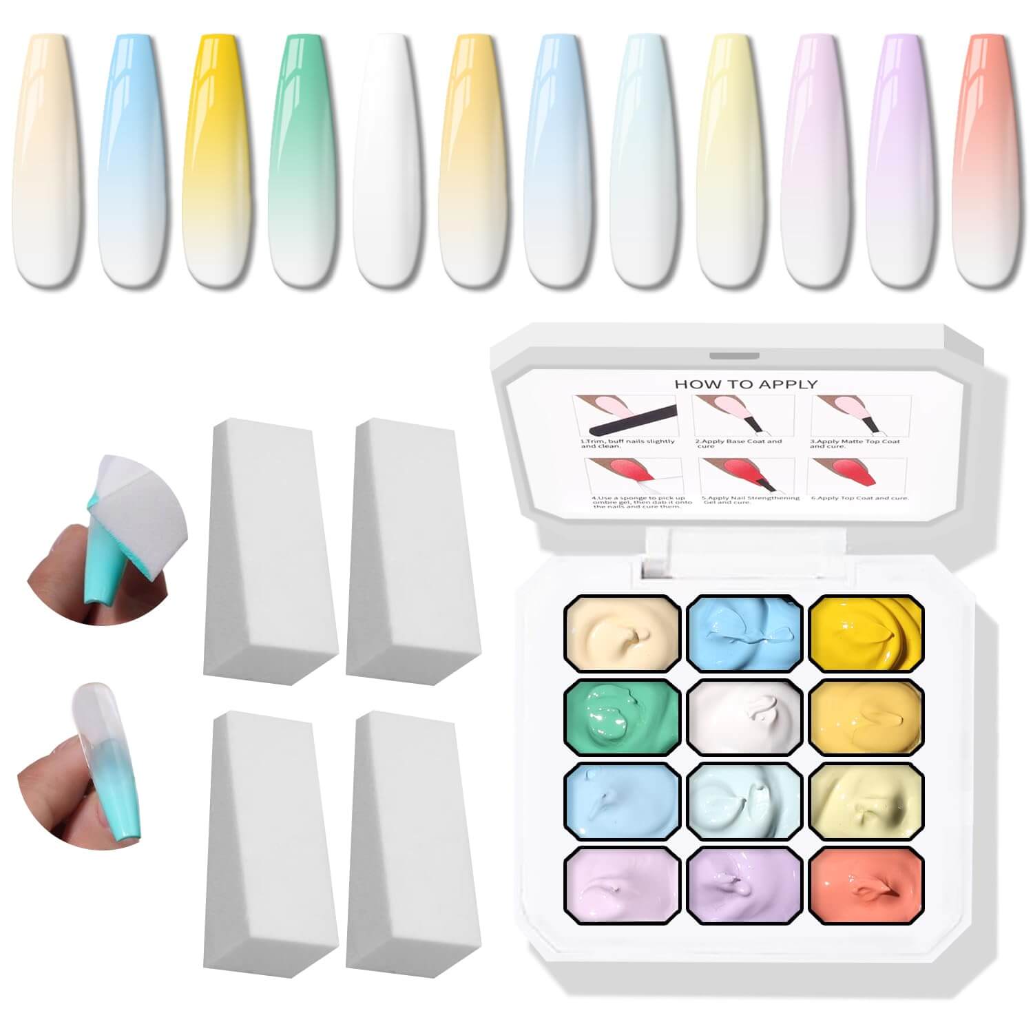 Ombre Gel Palette - 12 Colors NailSala